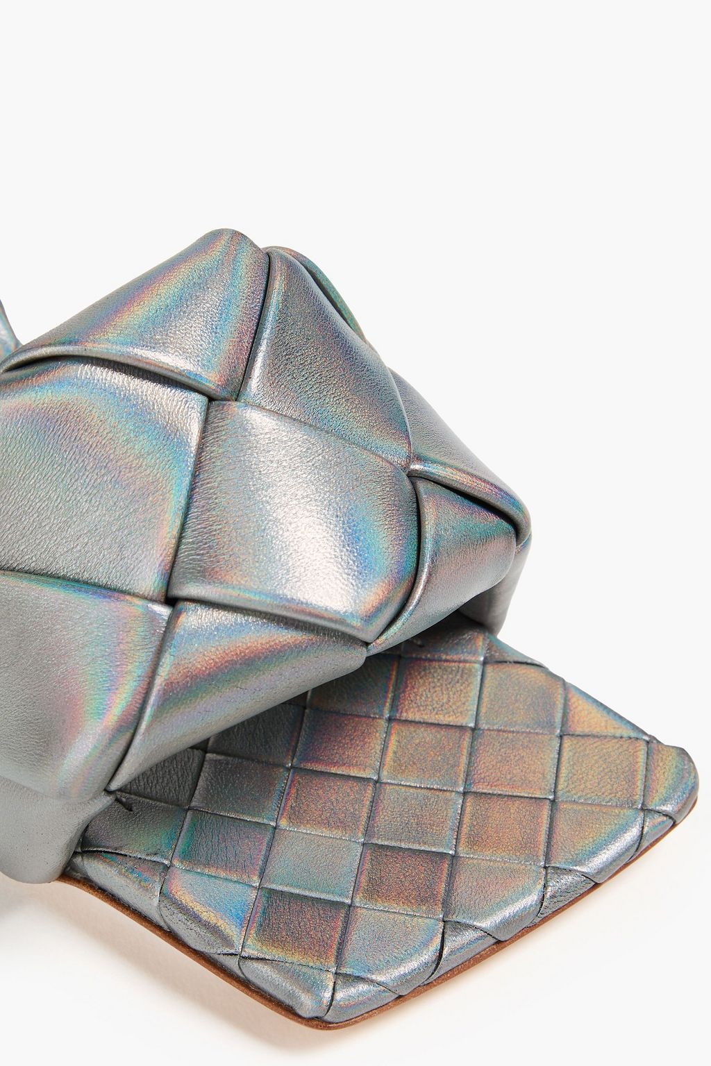 Bottega Veneta Iridescent intrecciato leather mules