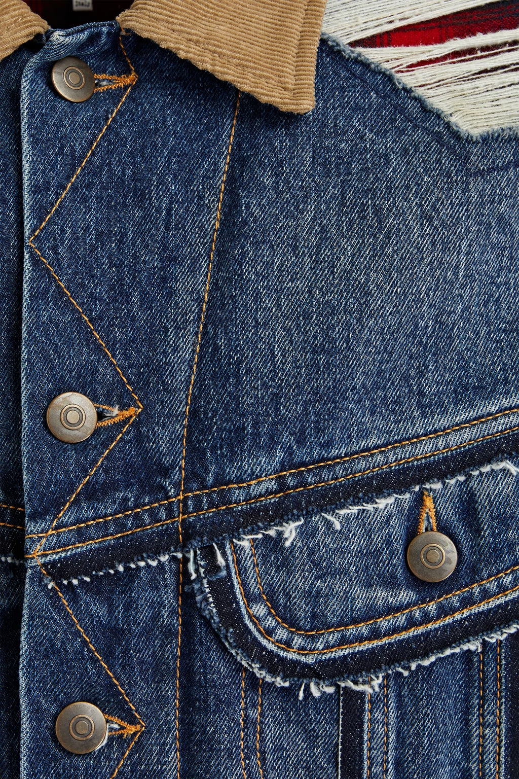 Maison Margiela Pendleton distressed denim jacket