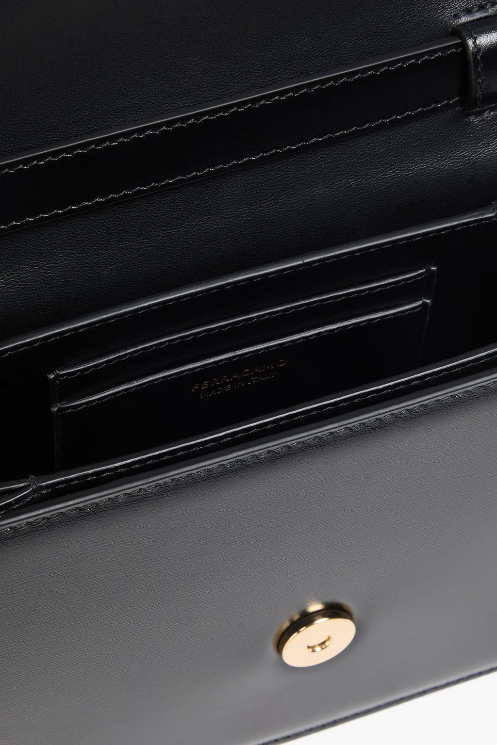 Ferragamo Fiamma glossed-leather cross-body bag