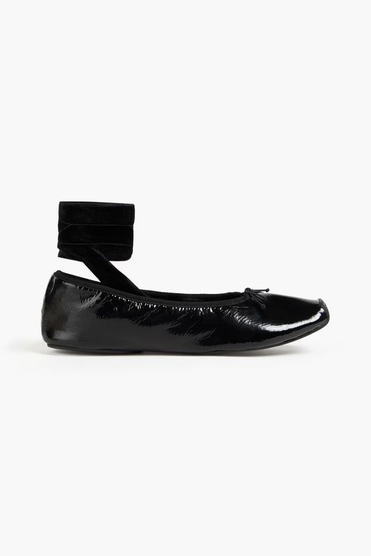 Tory Burch Patent-leather and velvet ballet flats