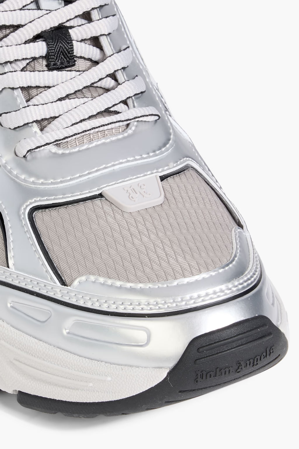 Palm Angels Metallic leather and mesh sneakers