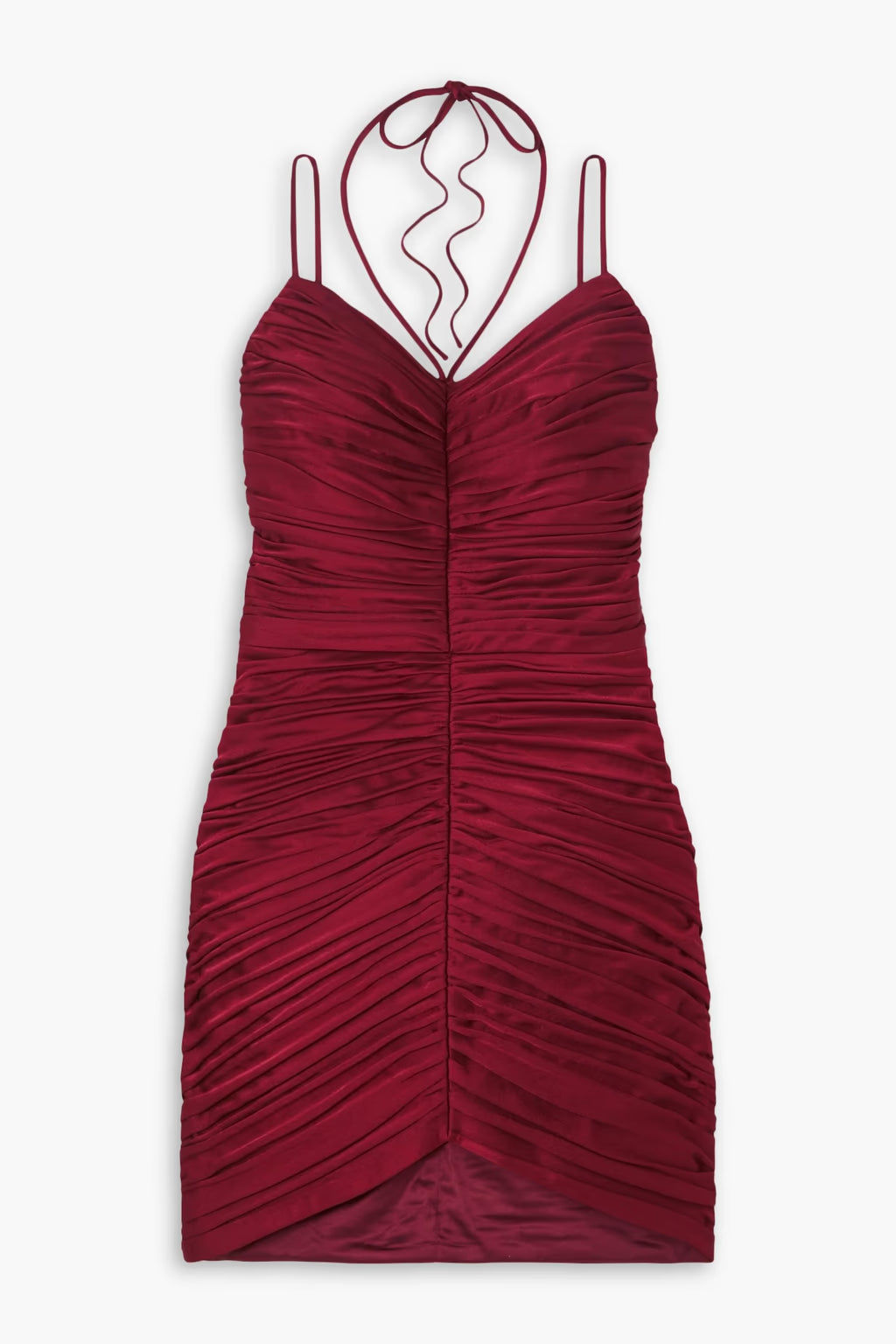 Rasario Ruched satin mini dress