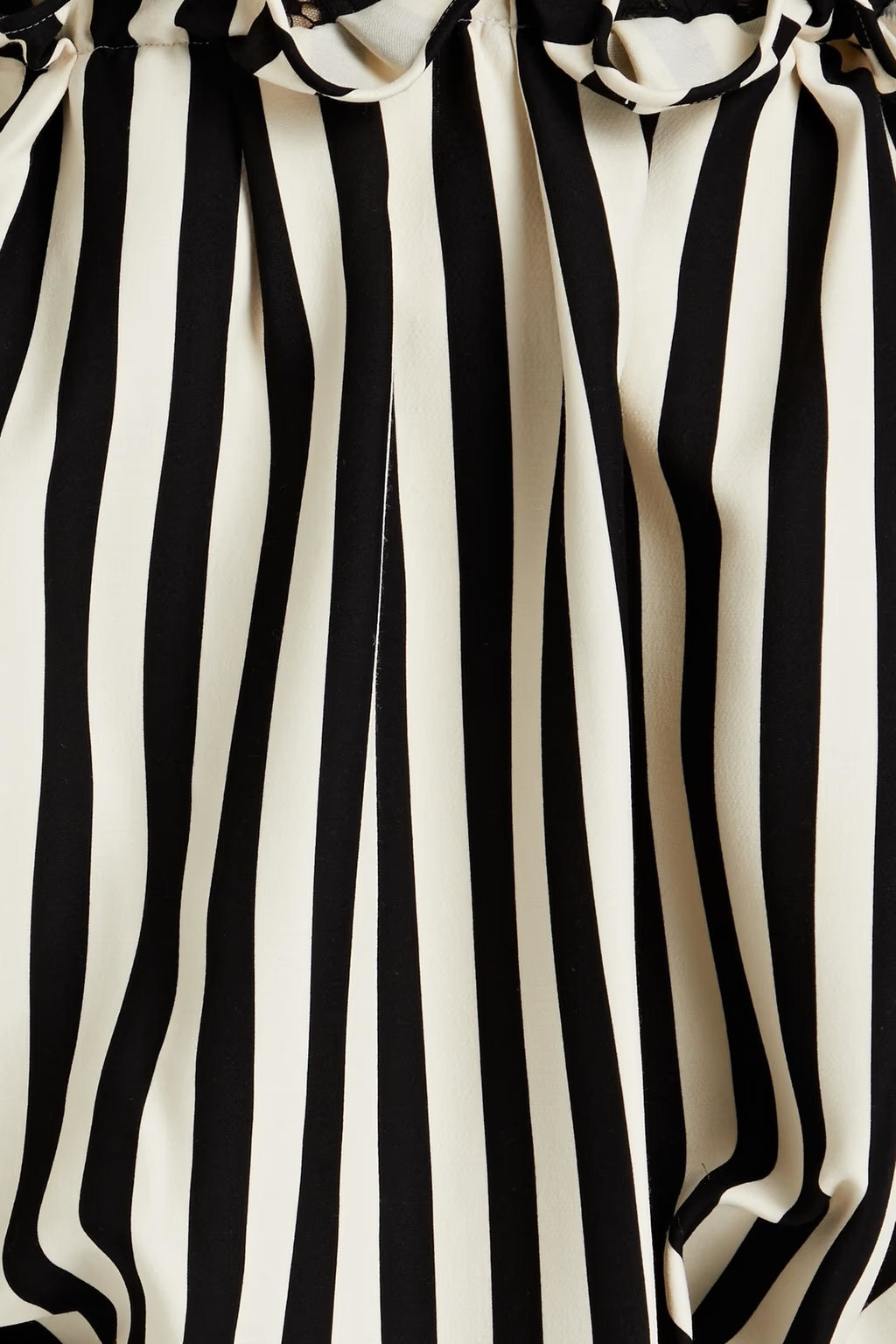 Valentino Garavani Off-the-shoulder striped wool and silk-blend crepe top