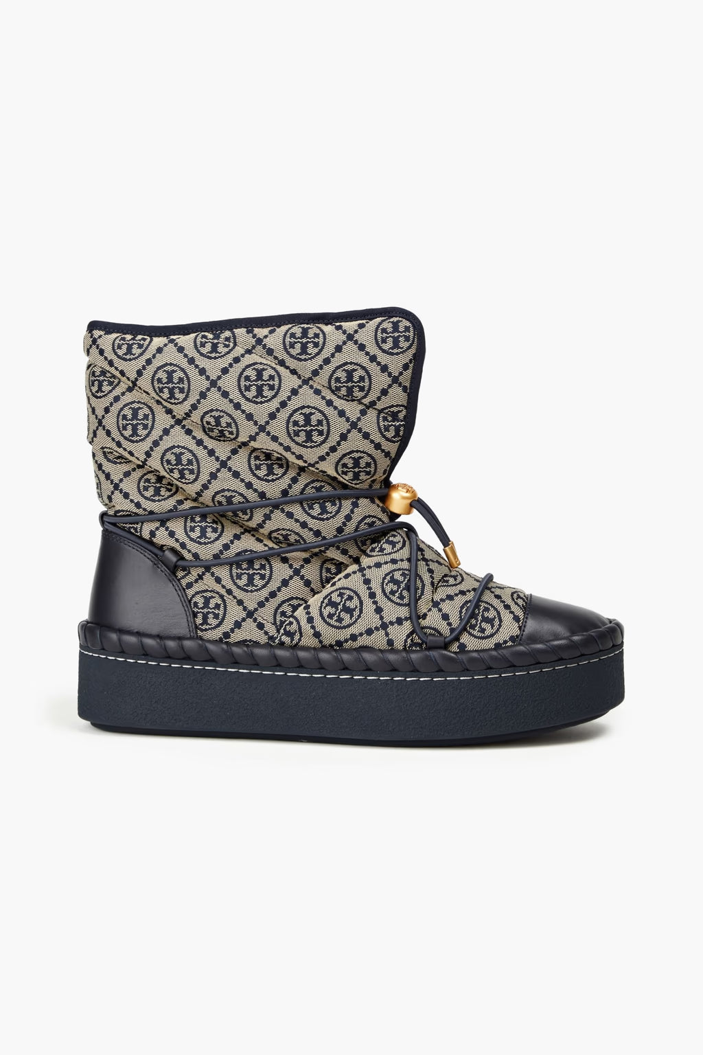 Tory Burch Jacquard and leather snow boots