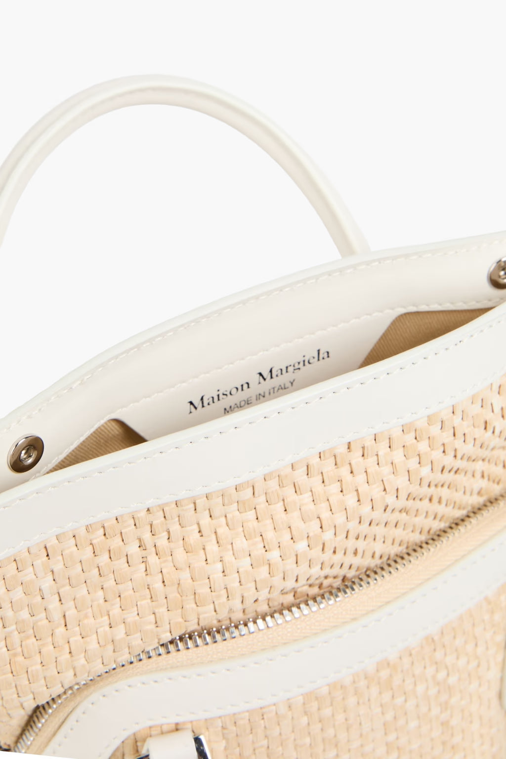 Maison Margiela 5AC Classique Leather and Faux Straw Tote