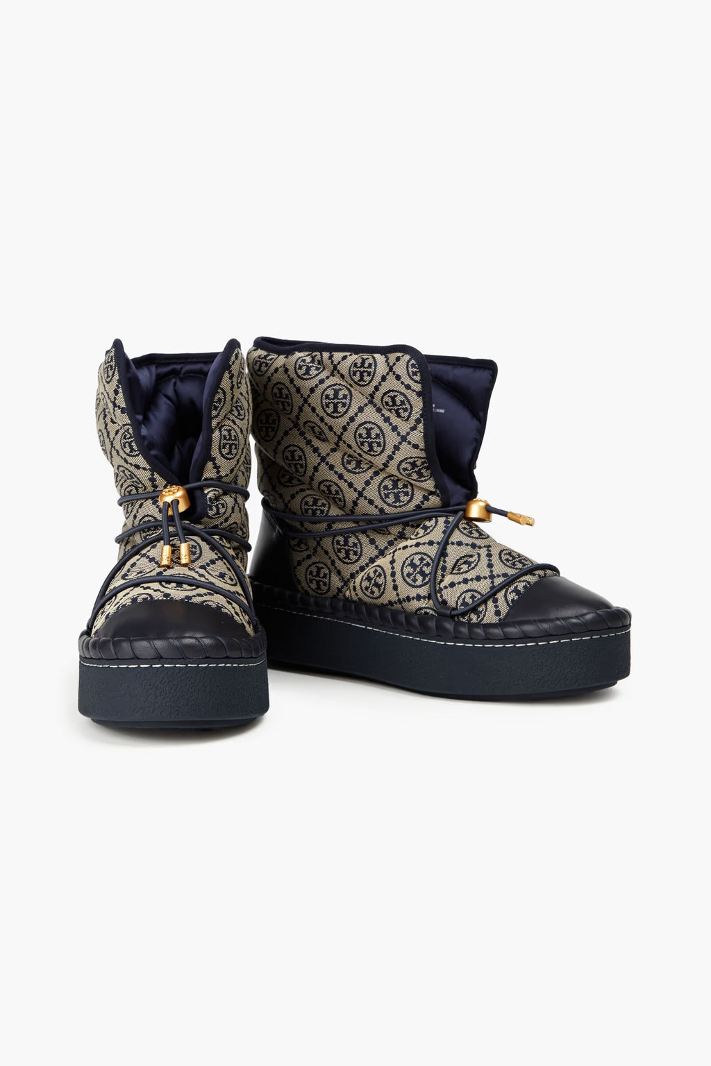 Tory Burch Jacquard and leather snow boots