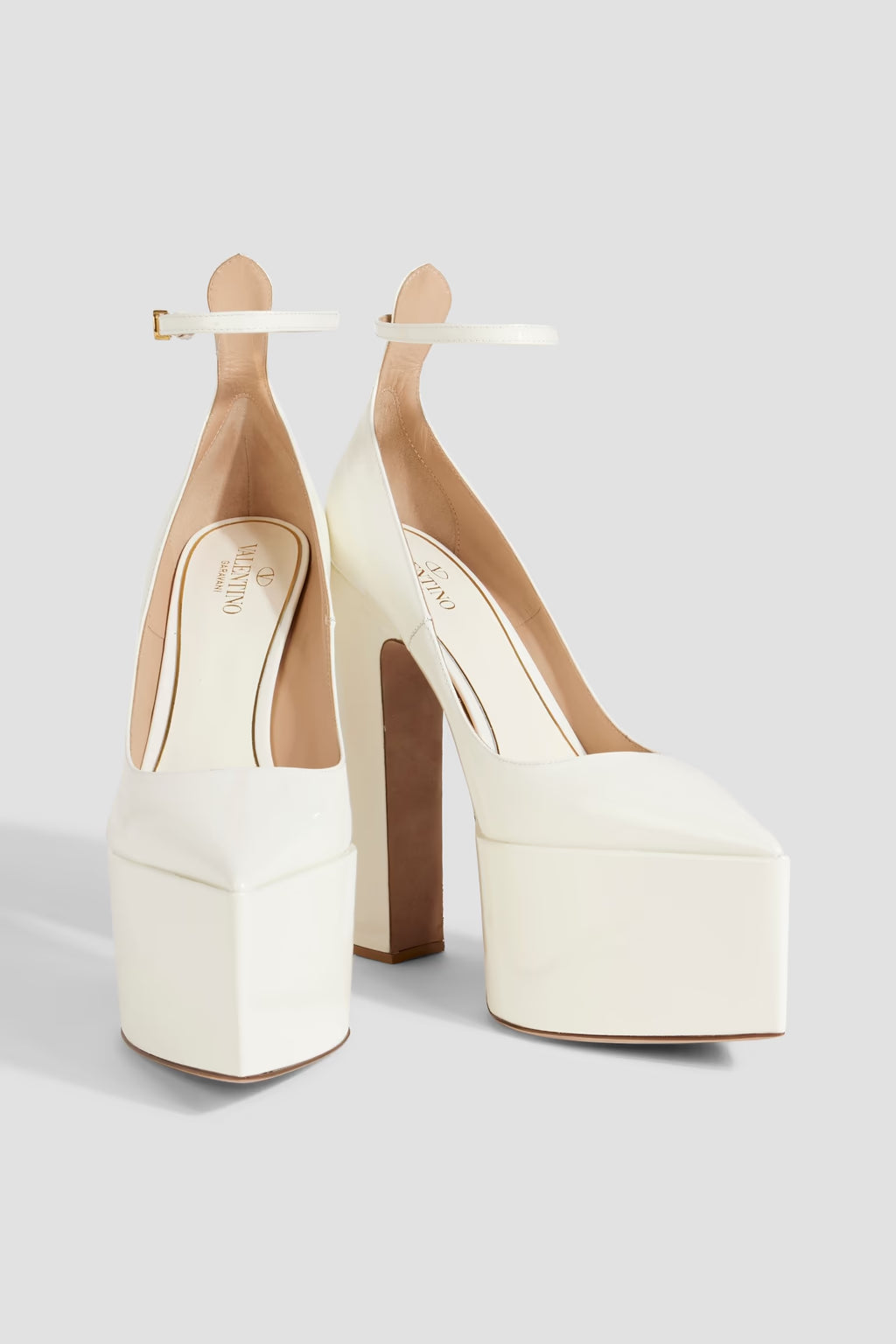 Valentino Garavani Tan-Go Patent-Leather Platform Pumps