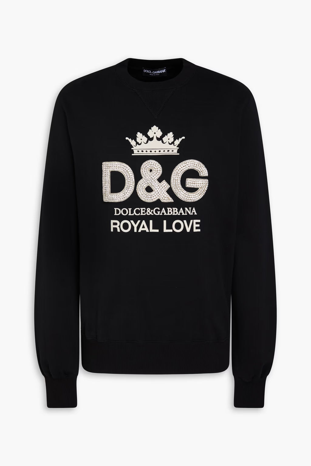 Dolce & Gabbana Embellished printed French cotton-terry sweatshirt