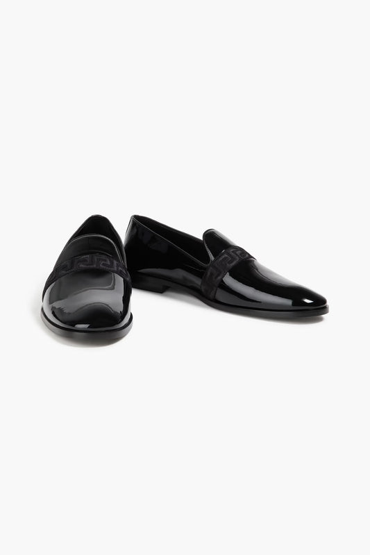 Versace Greca patent-leather loafers