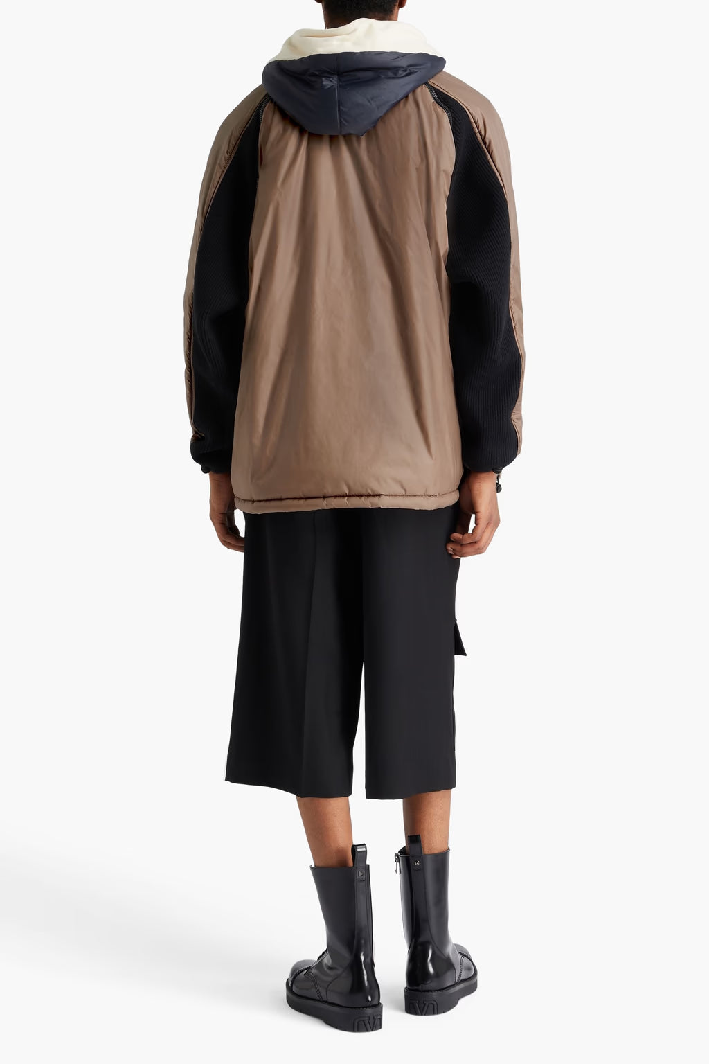 Valentino Garavani Wool-paneled shell hooded anorak