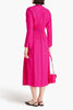 Sandro Draped Floral-Jacquard Midi Dress