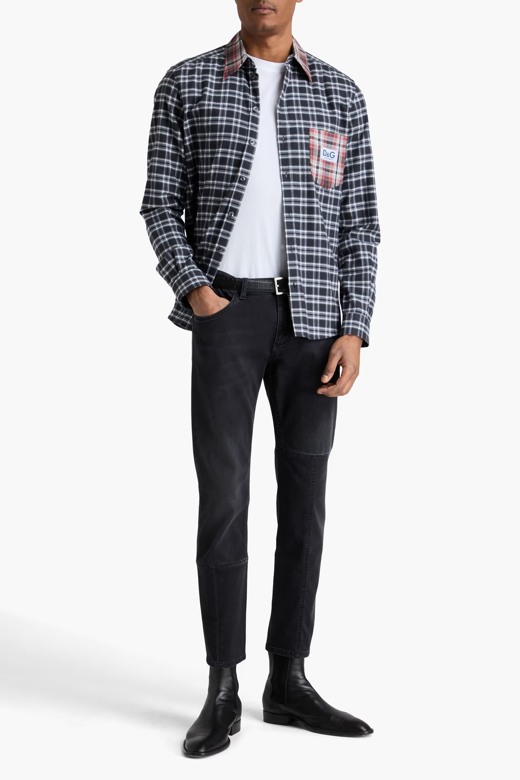 Dolce & Gabbana Slim-fit appliquéd denim jeans