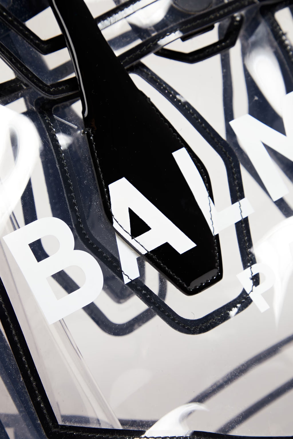 Balmain Patent-leather-trimmed printed PVC tote