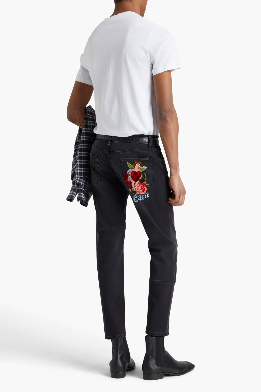 Dolce & Gabbana Slim-fit appliquéd denim jeans