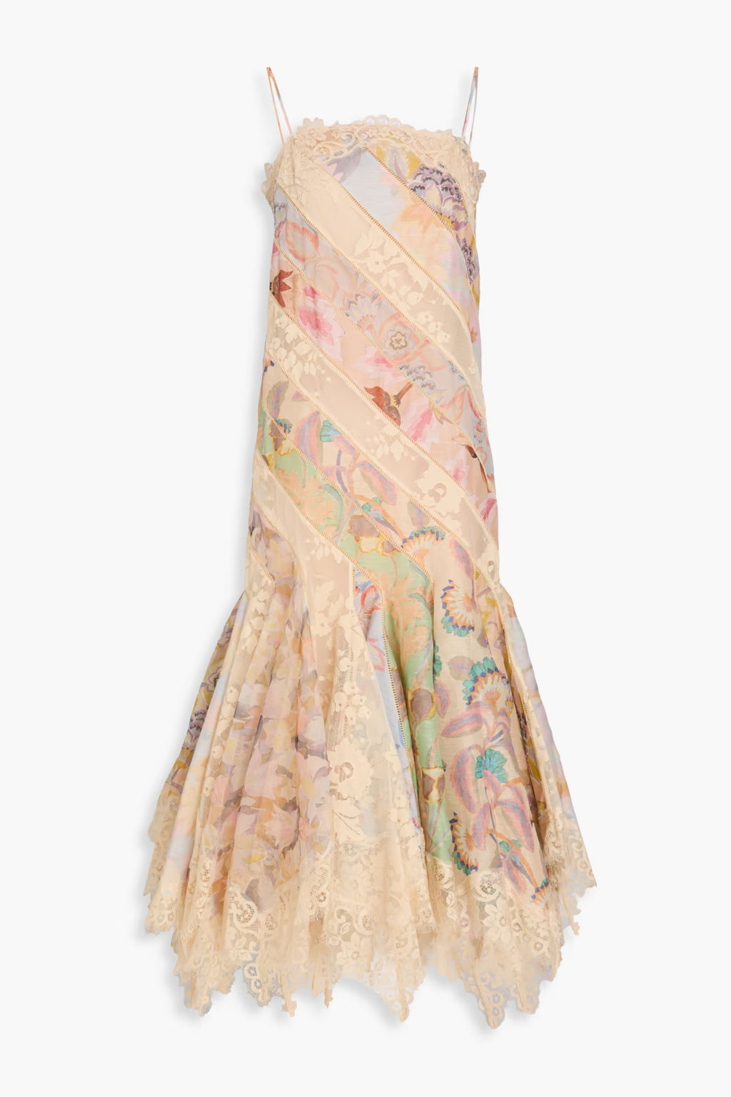 Zimmermann Floral-print cotton-blend lace and organza maxi dress