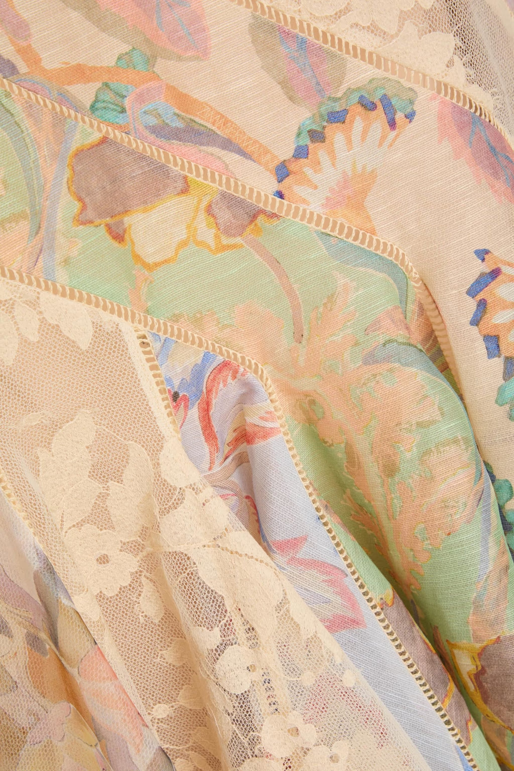 Zimmermann Floral-print cotton-blend lace and organza maxi dress