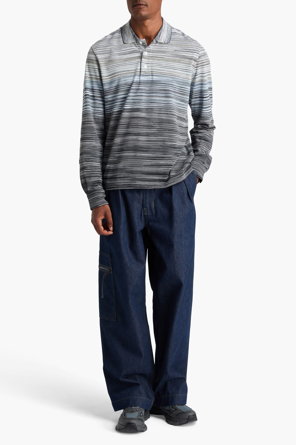 Missoni Space-dyed cotton-piqué polo shirt