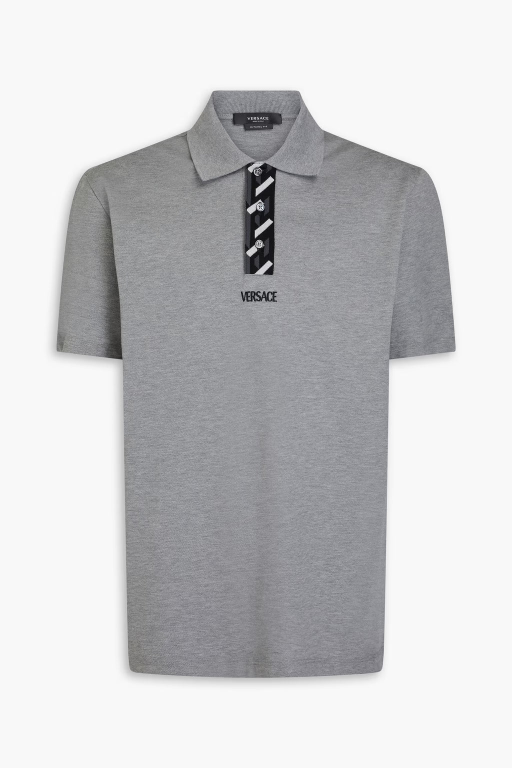 Versace Embroidered cotton-piqué polo shirt
