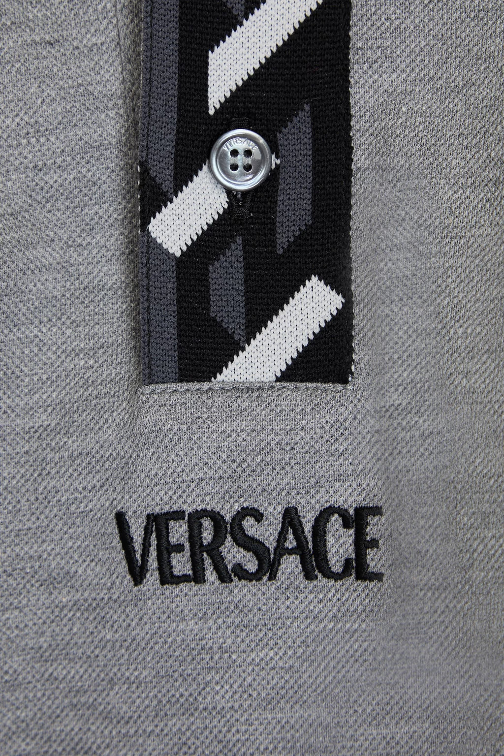 Versace Embroidered cotton-piqué polo shirt