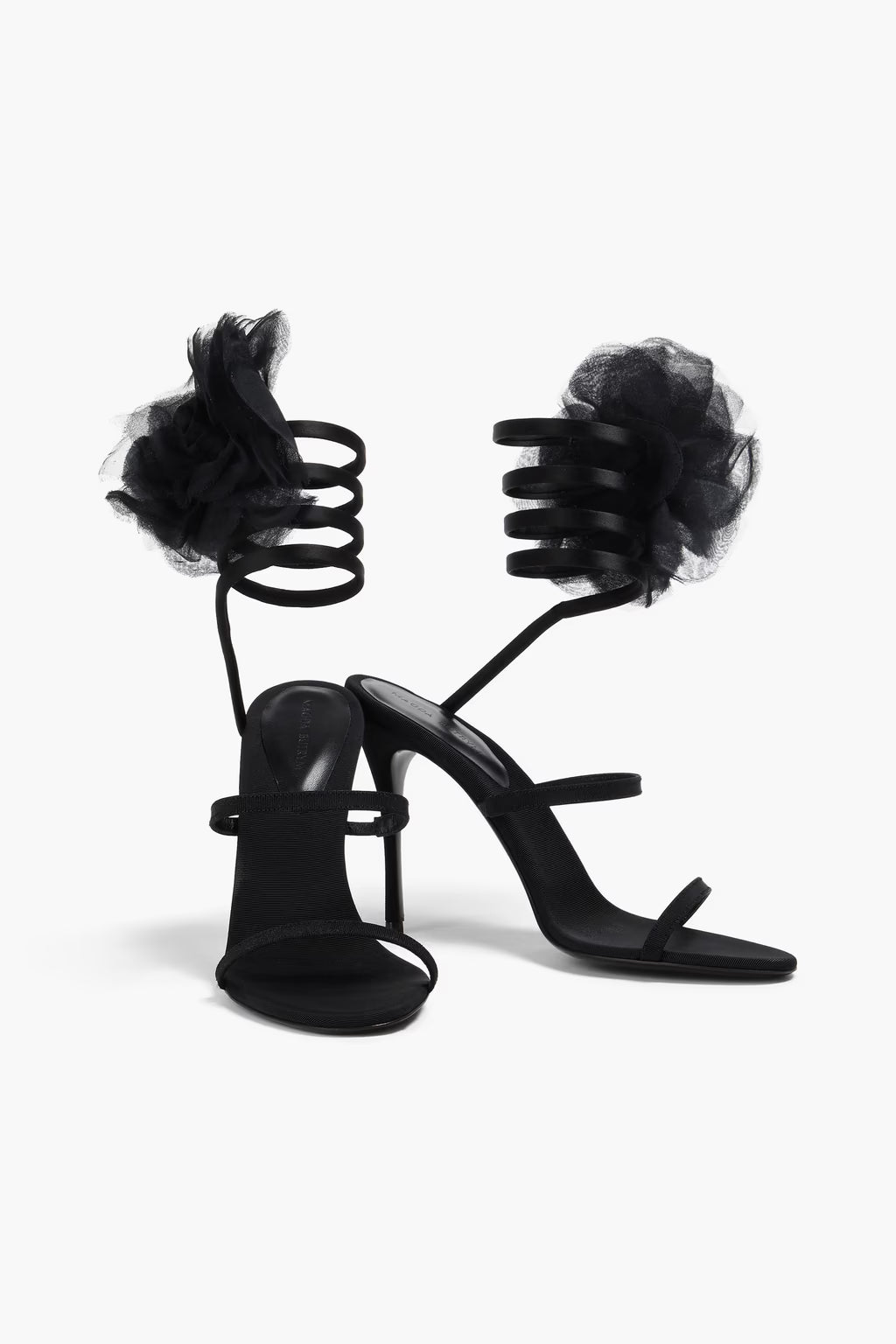 Magda Butrym Floral-appliquéd grosgrain sandals
