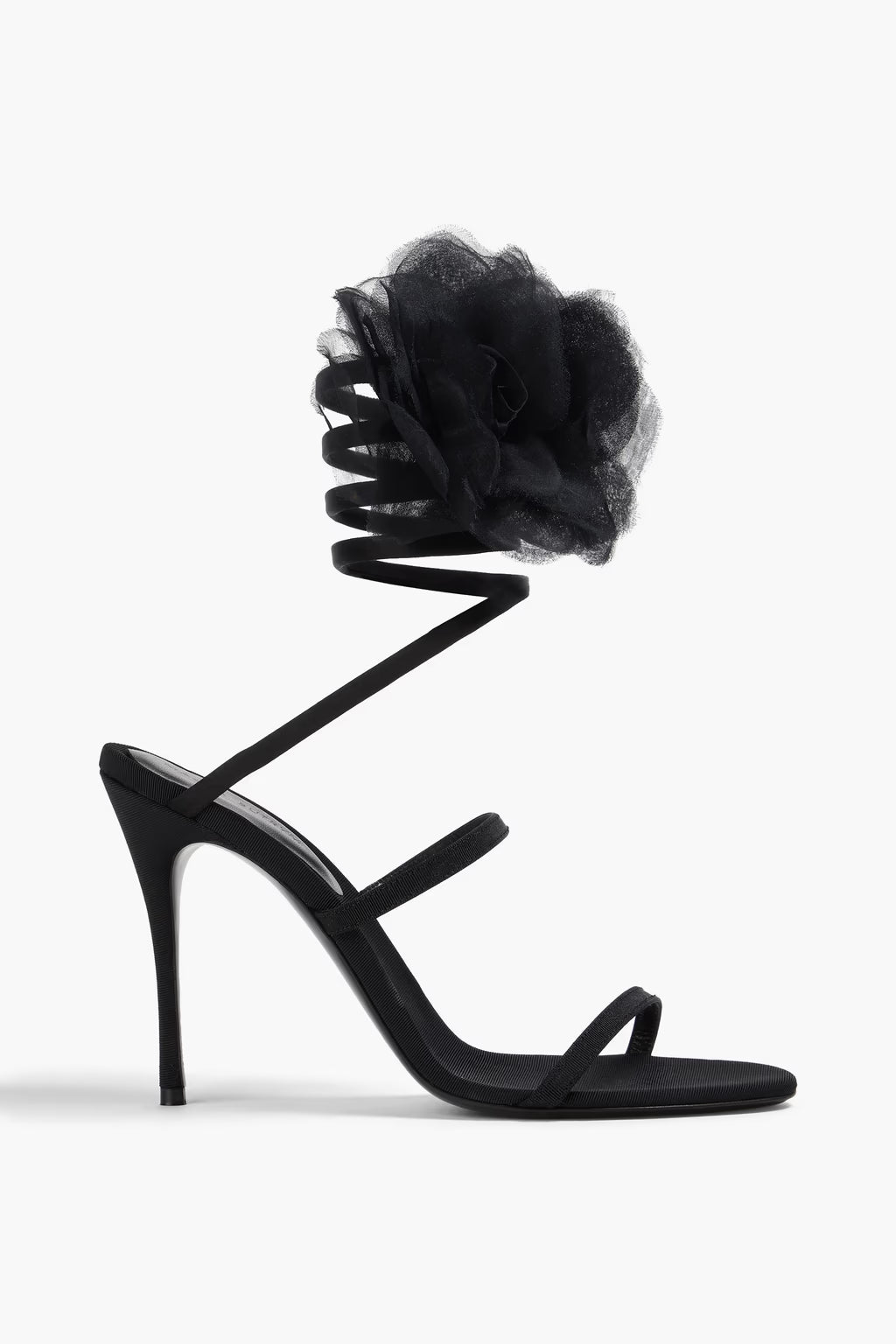 Magda Butrym Floral-appliquéd grosgrain sandals