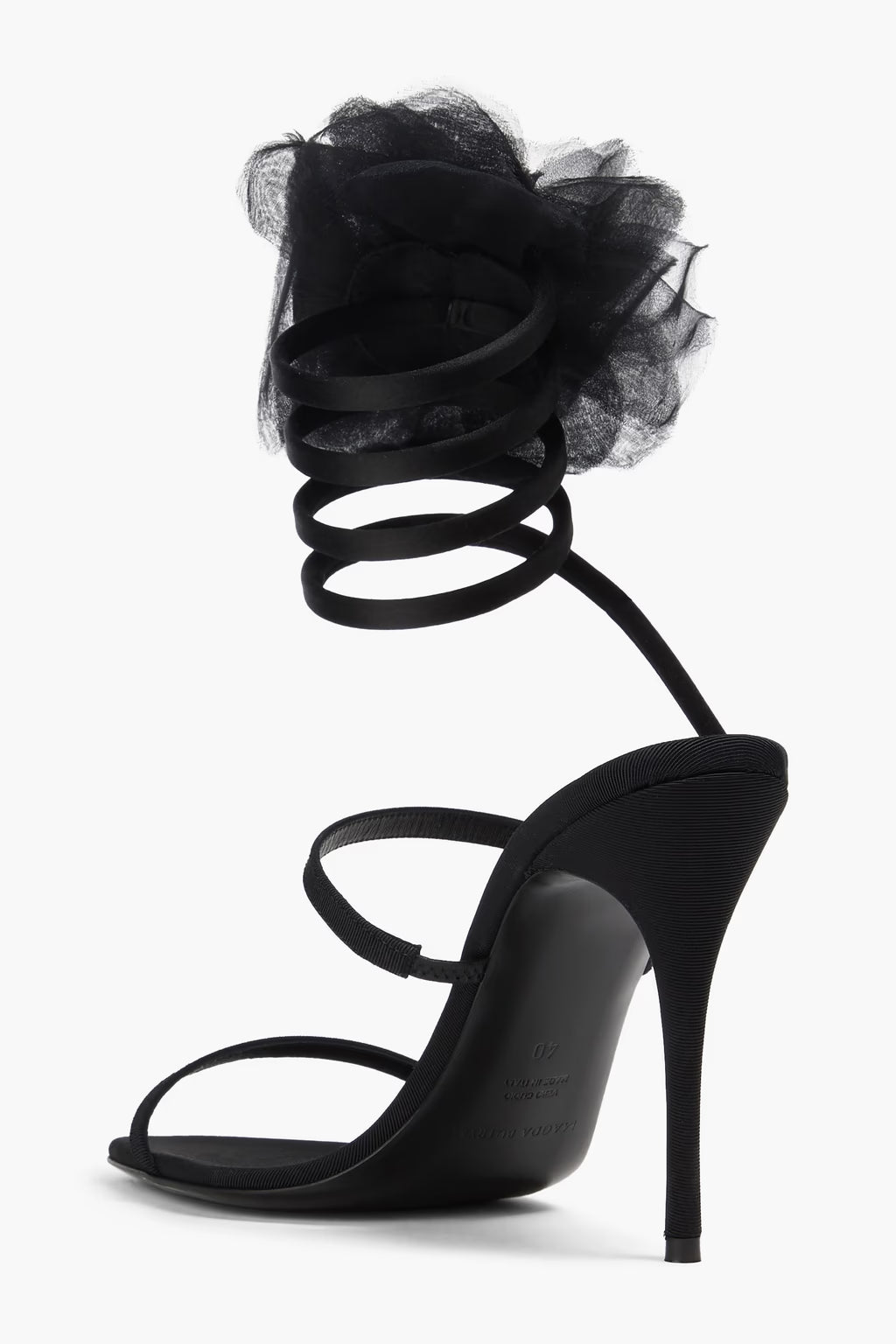 Magda Butrym Floral-appliquéd grosgrain sandals