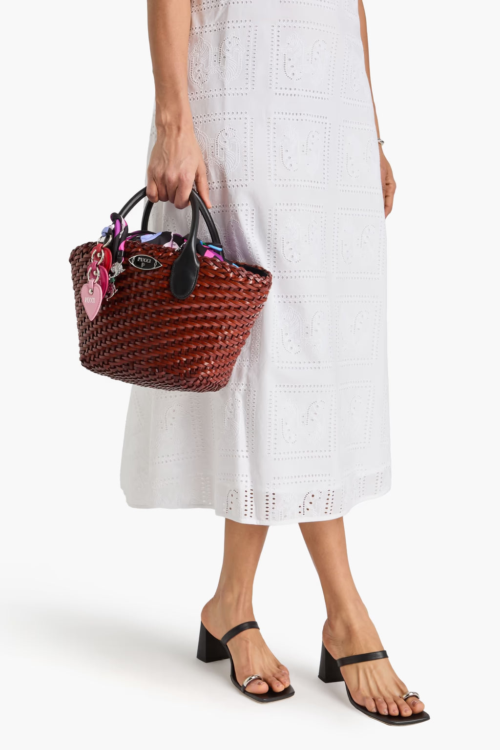 Pucci Woven leather bucket bag