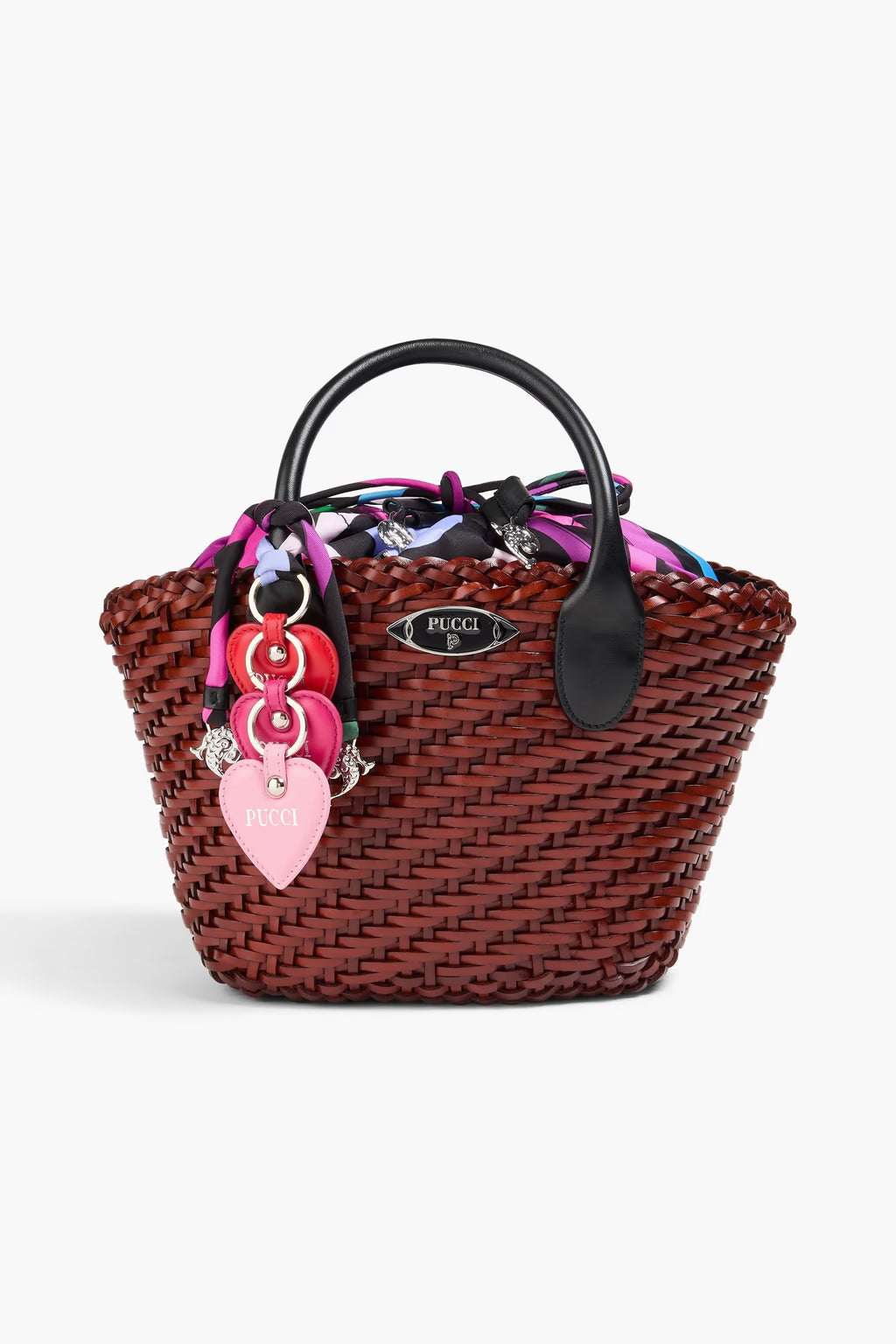 Pucci Woven leather bucket bag