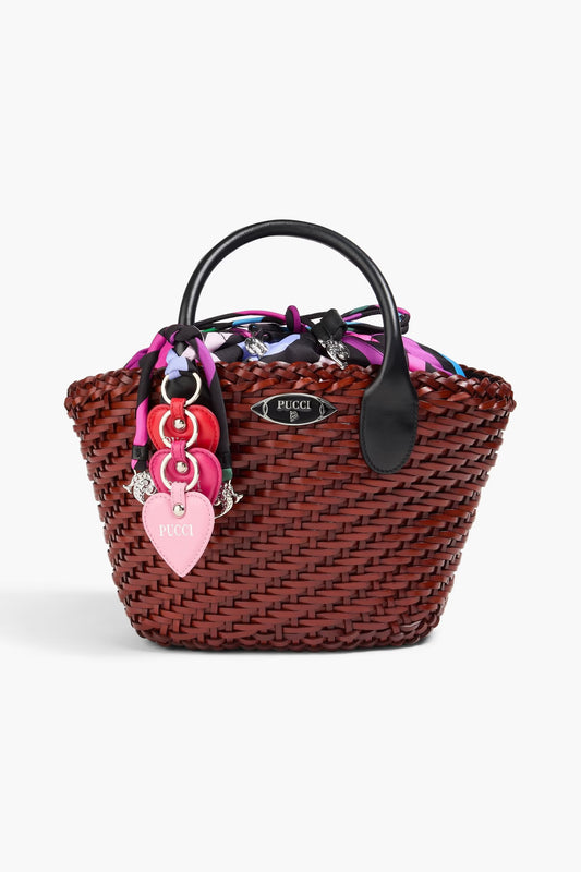 Pucci Woven leather bucket bag