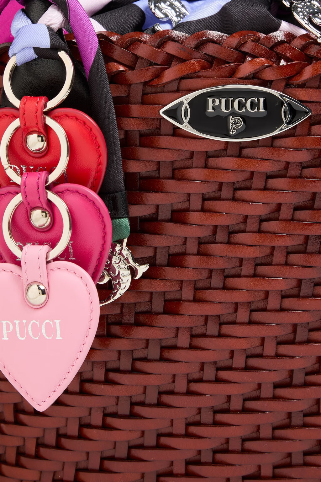 Pucci Woven leather bucket bag