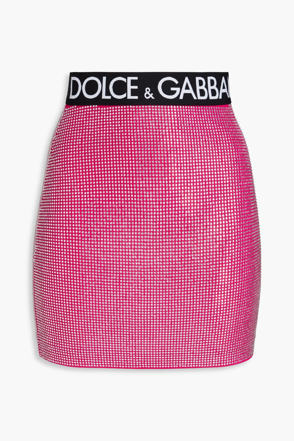 Dolce & Gabbana Crystal-embellished stretch-jersey mini skirt
