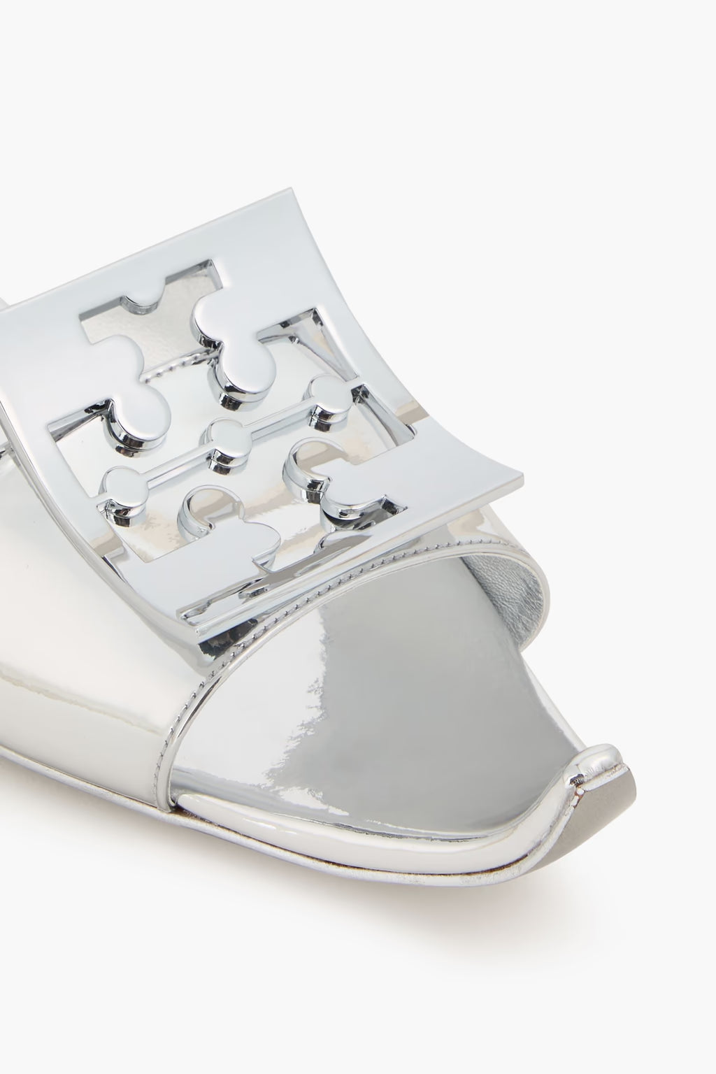 Tory Burch Embellished mirrored-leather slingback sandals