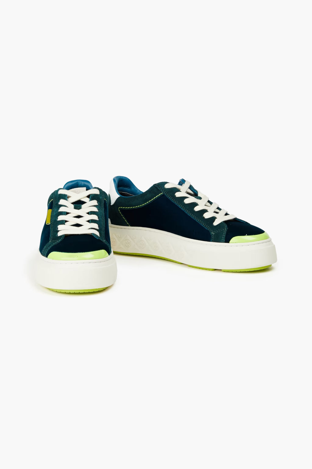 Tory Burch Ladybug velvet and pebbled-leather sneakers