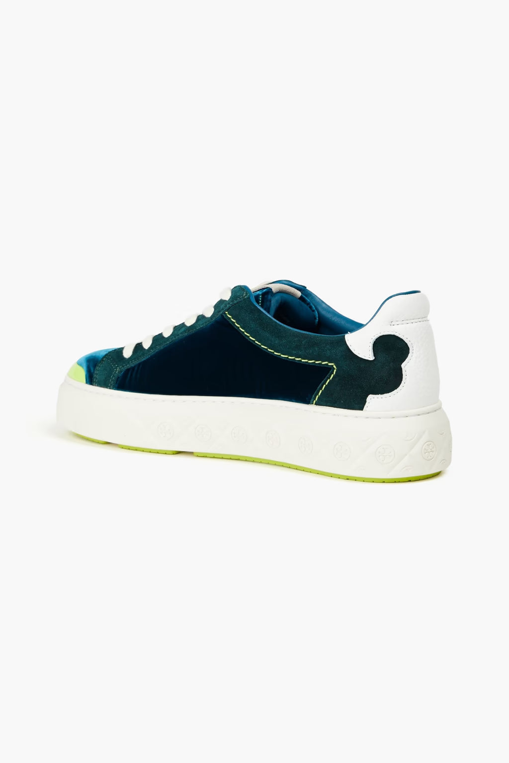 Tory Burch Ladybug velvet and pebbled-leather sneakers