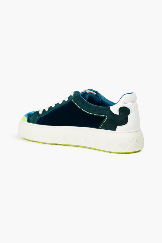 Tory Burch Ladybug velvet and pebbled-leather sneakers
