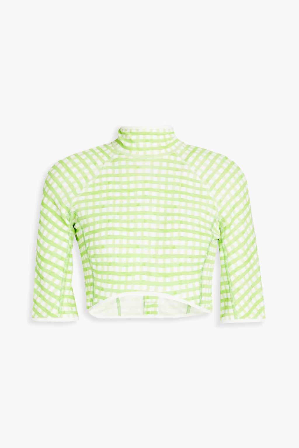 Jacquemus Tuba cropped gingham jersey turtleneck top
