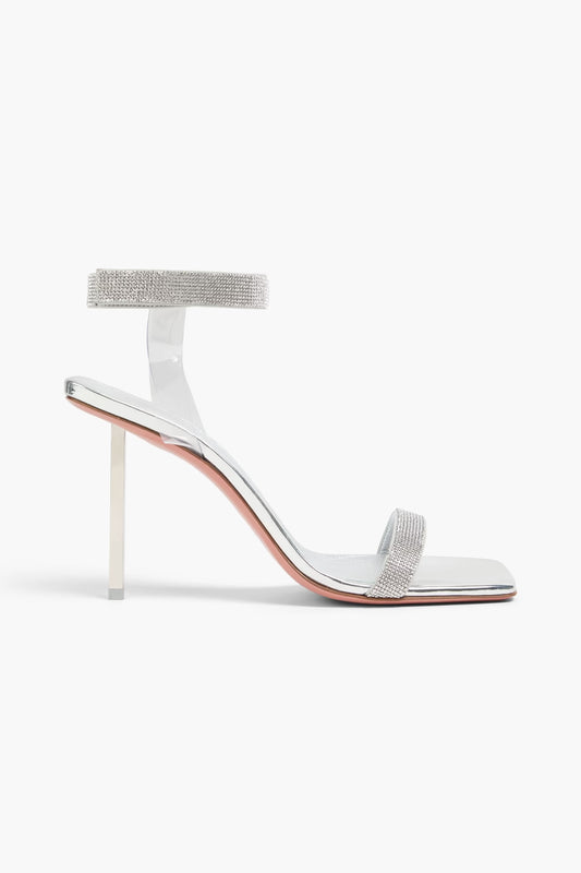 Amina Muaddi Rih crystal-embellished metallic leather sandals