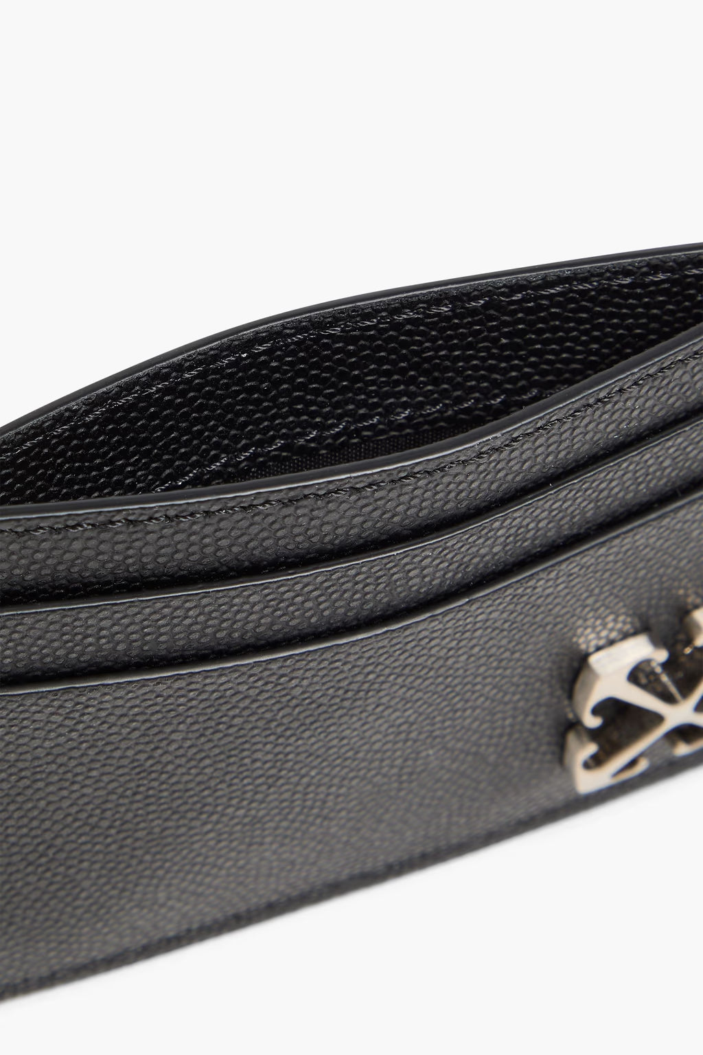 Off-White Jitney pebbled-leather cardholder