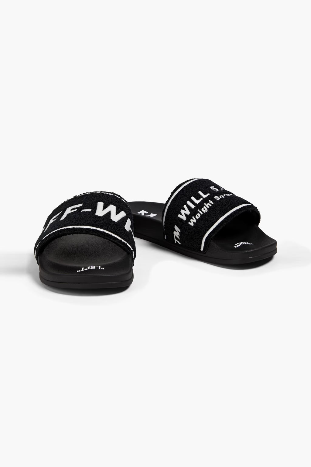 Off-White Embroidered terry slides