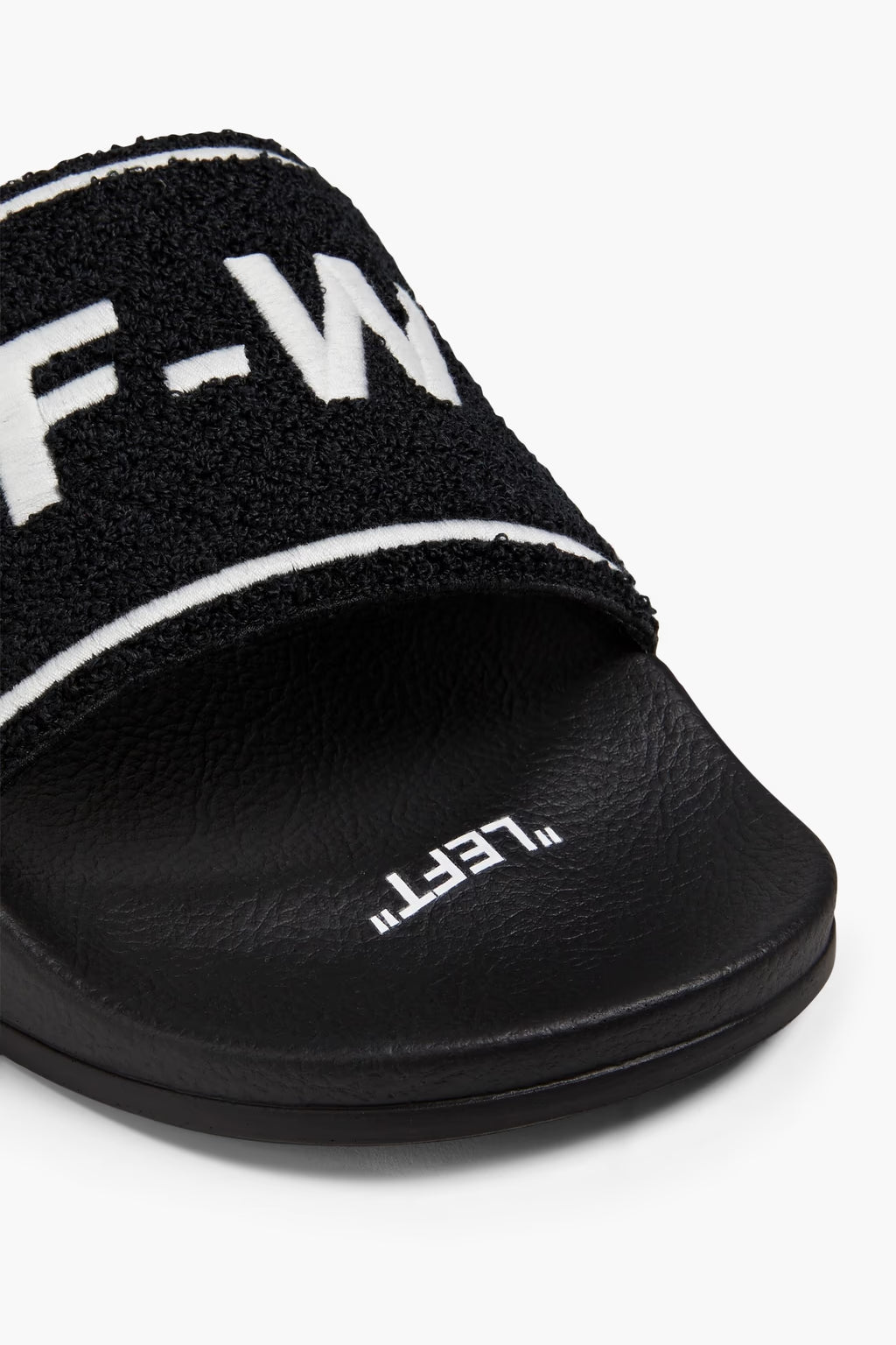 Off-White Embroidered terry slides