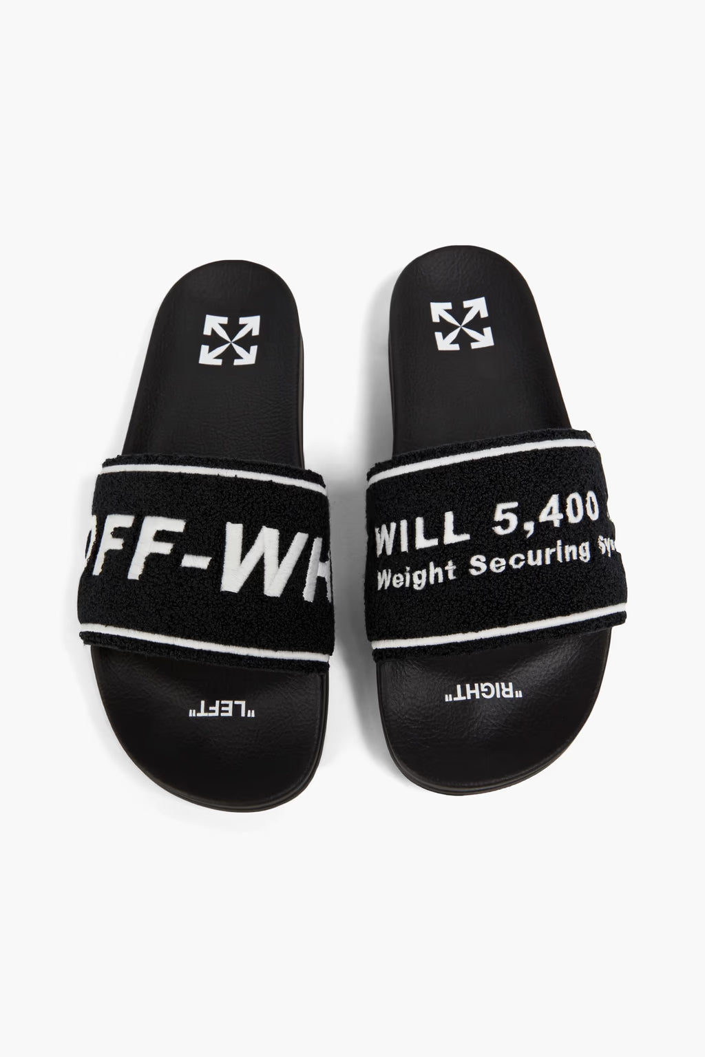 Off-White Embroidered terry slides