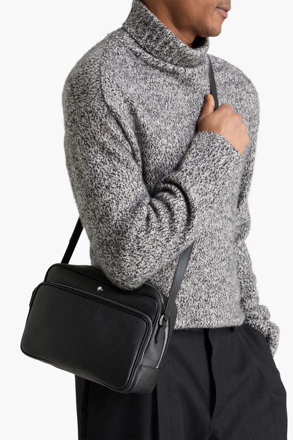 Montblanc Sartorial textured-leather messenger bag