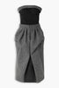 Maison Margiela Strapless Paneled Herringbone Wool and Stretch-Jersey Midi Dress