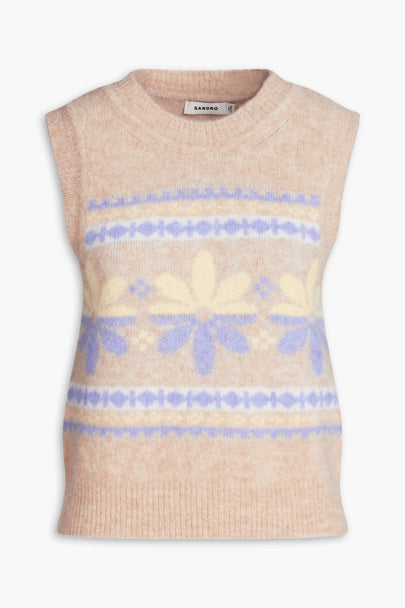 Sandro Jacquard-Knit Alpaca-Blend Vest
