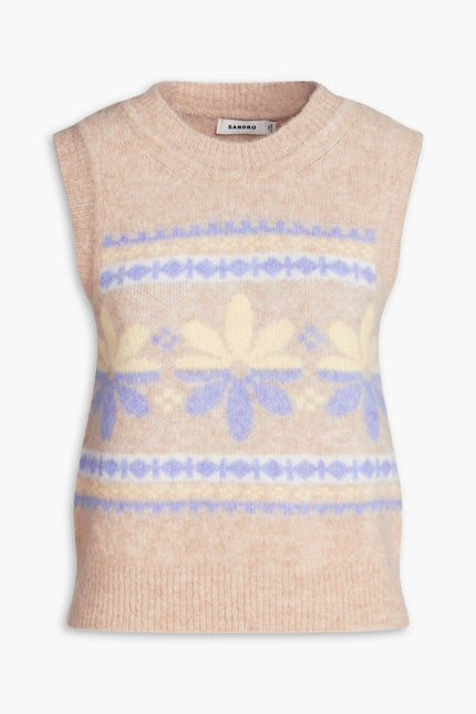 Sandro Jacquard-Knit Alpaca-Blend Vest