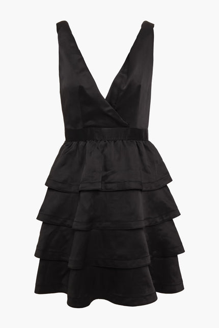Sandro Tiered Satin Mini Dress