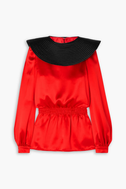 Valentino Garavani Two-Tone Silk-Satin Blouse