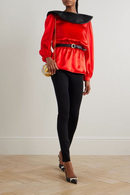 Valentino Garavani Two-Tone Silk-Satin Blouse