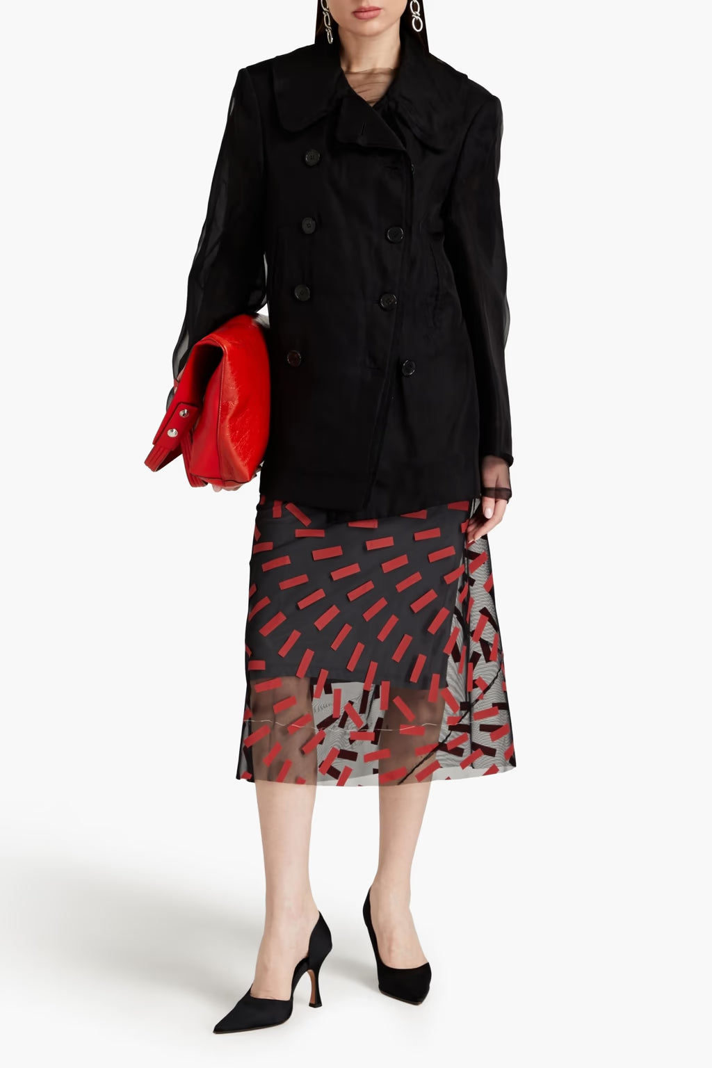 Maison Margiela Double-Breasted Layered Cotton-Organza Jacket