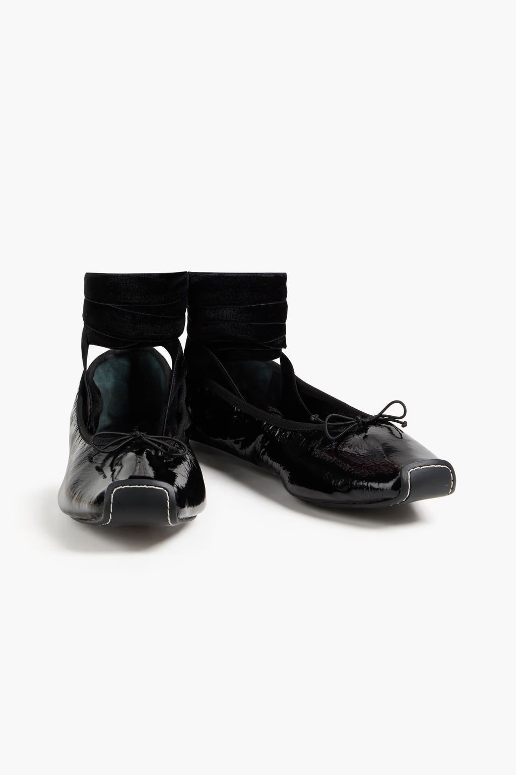 Tory Burch Patent-leather and velvet ballet flats